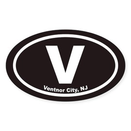 CafePress V Ventnor City NJ Euro Oval Sticker Oval Car Bumper Sticker