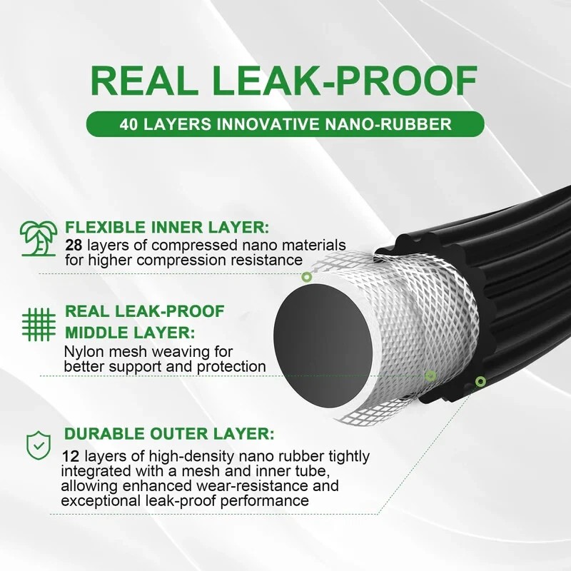 Garden Third Generation Expandable Garden Hose 100ft, GREEN