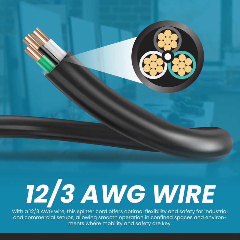 IronBox Electric - L6-20P to 2X L6-20R Splitter Power Cord