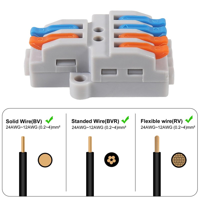 10Pcs 2 in 4 Lever Wire Connector Compact DIY Quick