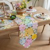 Joyfol Day Easter Checkered Bunny Table Runner, Cutwork Embroidered Plaid