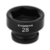 CASOMAN 1/2" Drive 28mm Stubby Impact Socket Set, 6-Point, 1.1"