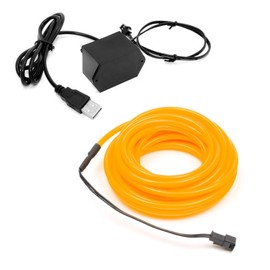 10m/32.8ft Large 3.2 mm Thick - Yellow Neon LED Light Glow EL Wire - Powered by USB Port - Craft Neon Wire String Light for DIY Project Costume Accessories Cosplay