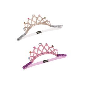 HLLMX 2 PCS Baby Girl Super Elastic Headband Birthday Crown Headband Princess Headpiece Children Hair Accessories for Birthday Party, Photography