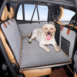 YJGF Dog Mat for Back Seat Extender for Dogs,Dog Bed for Car,Hard Bottom Car Seat Cover for Dogs,Pet Cover for Hammock for Car (Gray, for car Back seat Extender)