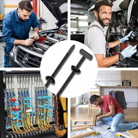 Nylon Universal Cable Tie Buckle, Heavy Duty Self-Locking Nylon Zip Ties Holder, UV-Resistant Fasteners for Car Fender Trunk Repair, Wire Bundling, Home & Garage Use (200, Black)