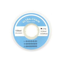 RUCYAI 15Feet Dental Orthodontic Elastic Rubber Power Chains Braces Bands Long/Closed/Short (Long, White)