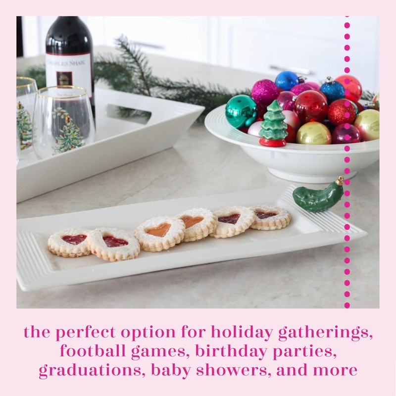 Nora Fleming Stoneware Bread Tray - Serving Platter for Appetizers,