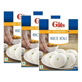 Gits Rice Idli Instant Breakfast Mix 500g - Made From Fermented Batter Of Rice & Lentil - A Traditional South Indian Breakfast -Makes 45 Idlis (Pack of 3)