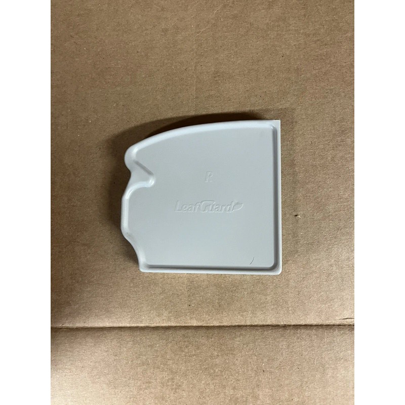 LEAFGUARD Light Gray LEAF GUARD Aluminum SEAMLESS Gutter Right End