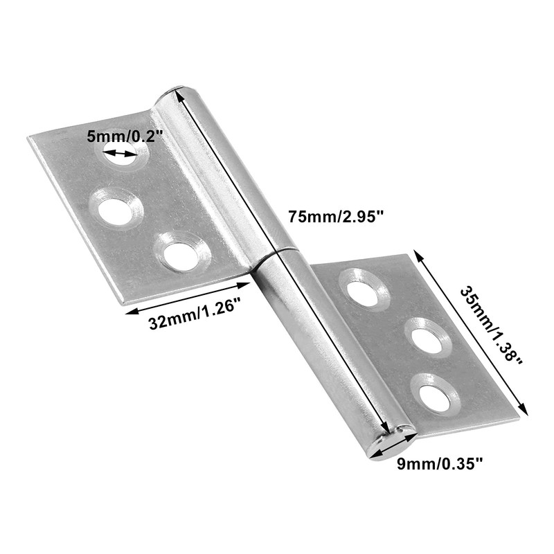 Bonsicoky 4Pcs 3 Inch Lift Off Hinges, 304 Stainless Steel