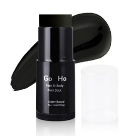 Go Ho Water Based Black Face Paint Stick Washable (1.06 Oz),Non-toxic Cream Body Paint,Full-coverage Black Face Paint Makeup Stick for Adults Children Theater Halloween SFX Cosplay