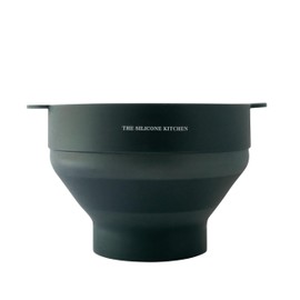 The Silicone Kitchen Silicone Microwave Popcorn Maker Collapsible Bowl, Non-Toxic, Dishwasher Safe, Dark Blue