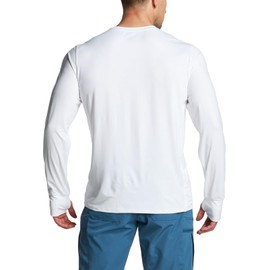 CQR Men's UPF50+ Sun Protection Shirts, Quick Dry Long Sleeve Rash Guard, Athletic Running Workout Fishing Cooling Shirts, Protector White, X-Large