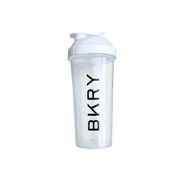 BKRY Shaker Bottle - BPA-Free Protein Shaker Cup with Wire Whisk for Smooth Mixes, Perfect for Bulk Building, Pre-Workout, and Diet Nutrition 700ml 25oz, Clear White