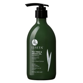 Luseta Tea Tree Shampoo with Argan Oil 16.9 Fl oz- Clarifying,Hydrating and Fighting Dandruff and Itchy Scalp - For Damaged and Oil Hair - Sulfate and Paraben Free for Men and Women | L LUSETA