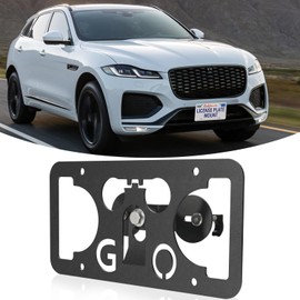 Front Bumper Tow Hook License Plate Mount Bracket for Jaguar XE XF F-Pace, No Drill Plate Holder, Front License Plate Bracket