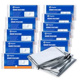 Emergency Blankets (10 Packs, 84" L x 52" W) Mylar Thermal Blankets for Survival and Protection,Space Blanket Survival Kits Camping Blanket, Ideal for Outdoors, Hiking, Survival, Marathons