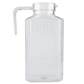 Jarra De AcríLico, Jarra Transparente De 1800 Ml con Tapa Y Asa Integrada Seguridad para Lavavajillas para Almacenar Jugo Agua FríA Bebidas Té para El Hogar Bar,Accesorios de