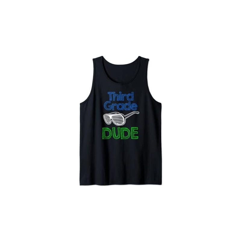 Third Grade Dude Cool Sunglasses Back To School Tank Top