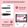 Corconess 100Pcs Mini Spoolies For Lashes,Mascara Wands Spoolies For Brows