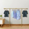 CNCEST 【Premium Gold Industrial Pipe Wall-Mounted Clothing Rack】 80.7in 5-Base