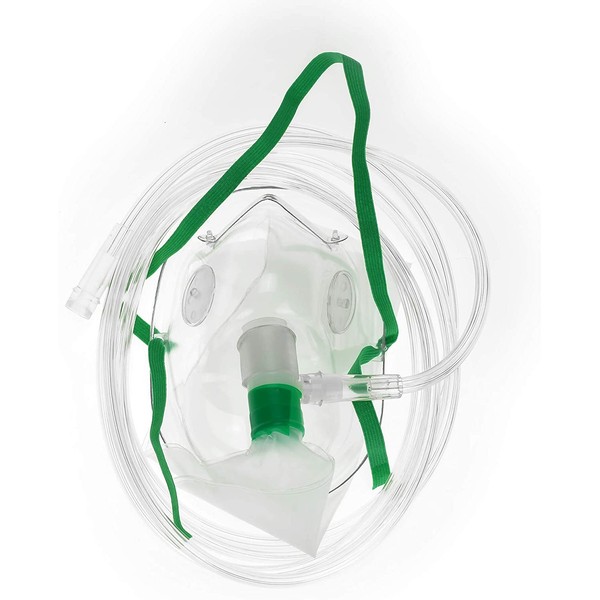 Dealmed Non-Rebreather Oxygen Mask – Oxygen Face Mask with Adjustable Nose Clip, Clear Finish, Adult Size, Suitable for Doctors, EMTs, Hospitals, and First Aid Kits (5 Count)