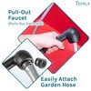 Red Utility Sink Laundry Tub with Black Pull-out Faucet for
