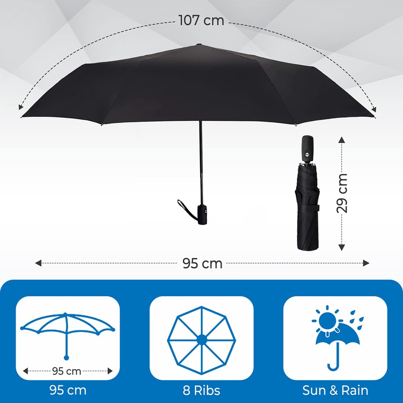Braty Decorations Umbrella, Pocket Umbrella with Automatic Open/Close, Lightweight, Small