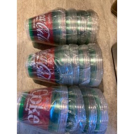 Coca-Cola Plastic Tiffany Cocktail Drink Party Cups Vintage NOS    LOT of 48