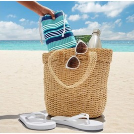 Travel Beach Towel Quick Dry Better Homes & Gardens, Blue Stripe, 38" x 72"