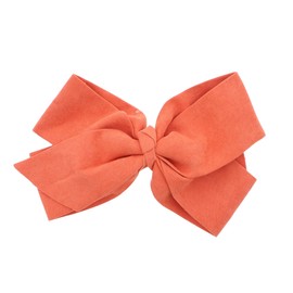 Large Suede Hair Bow-Rust