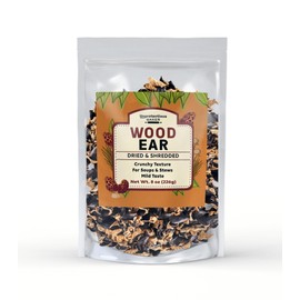 Unpretentious Shredded Wood Ear Mushrooms, 8 oz Dried Black Fungus, Crunchy Texture & Mild Flavor