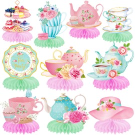 Tea Party Honeycomb Centerpieces Princess Tea Party Decorations Teapot Table Decorations 11Pcs Tea Themed Birthday Party Table Centerpieces for Baby Shower Party Supplies