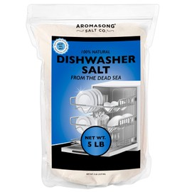 Aromasong Dishwasher Salt - 100% Natural Water Softening Agent for Cleaner Dishes & Washer Reactivation - Made of Pure Coarse Dead Sea Salt - 5lb Pack