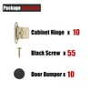 JQK 1/2 Inch Overlay Cabinet Door Hinges Gold, 10 Pack