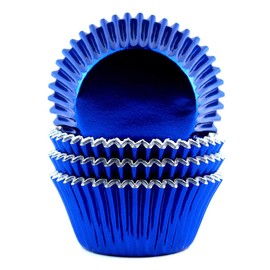 Eoonfirst Foil Cupcake Liners Standard Baking Cups 100 Pcs (Navy Blue)