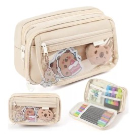 Cartuchera Mangex Marron Capibara color beige