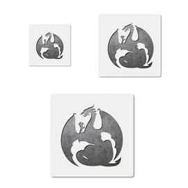 Dragon Animal Mythical Fantasy, quality mylar stencil pack in 3 sizes, reusable for crafts and diy projects CCSTE-19608