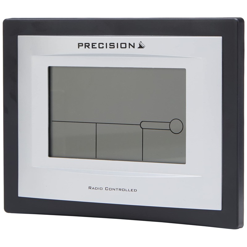 Precision LCD Radio Controlled Wall Desk Clock, Day,Alarm, Temperature Moonphase