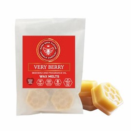 More Bees Please - Very Berry Beeswax Melts, 60g - Biodegradable, Local Sustainable Beeswax, Elite Essential Oils, Toxin-Free, Cream