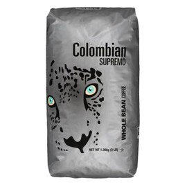 Colombian Supremo Coffee, Whole Bean, Medium Roast – Quality Kirklant – Kosher Certified, 3 lbs Bag