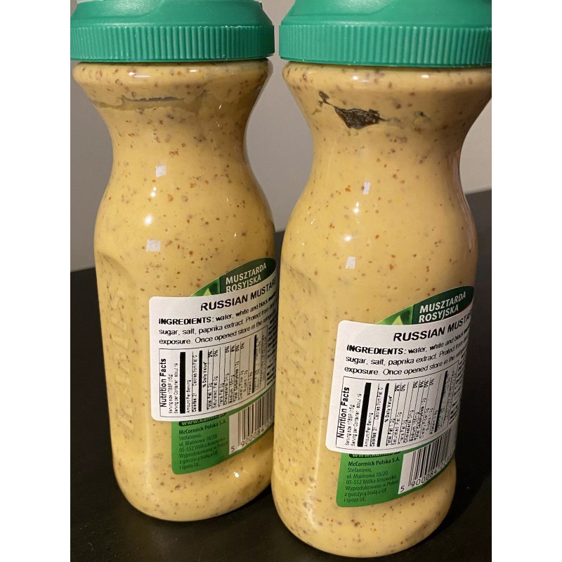 KAMIS POLISH MUSTARD SAUCE -2X 280G RUSSIAN MUSTARD