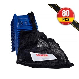 Mytee Products (80 Pieces Blue 4"x6" Flatbed Edge Protectors with Carrying Case - 4" Winch Ratchet Straps Corner Protectors for Flatbed Cargo Load