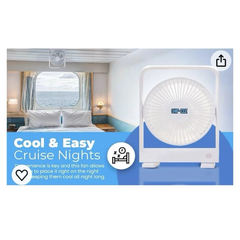 SAILPAK Ship-EEZ Cruise Ship Approved Fan, Magnetically Hangs from Stateroom