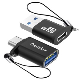 Omivine USB to USB C Adapter, USB C to USB Adapter, USB Type C to USB 3.0 Adapter with Lanyard, USB A to C 5Gbps Data Sync Adapter (Style 4)