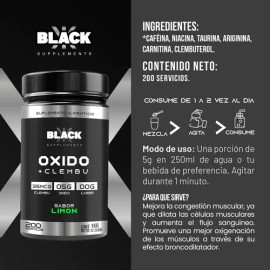 Oxido Nítrico + Clembu Pre Entreno Black Supplements 1kg