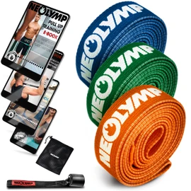 Neolymp Premium Fitness Bands for Professional Sports + Door Anchor, Fitness Strap, Therabands, Resistance Band, Terra Band for Pilates / CrossFit