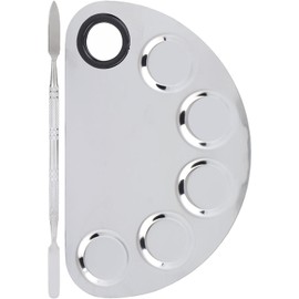 Placa de mezcla de maquillaje cosmético, espátula de nivelación para paleta de mezcla de maquillaje pulida con metal