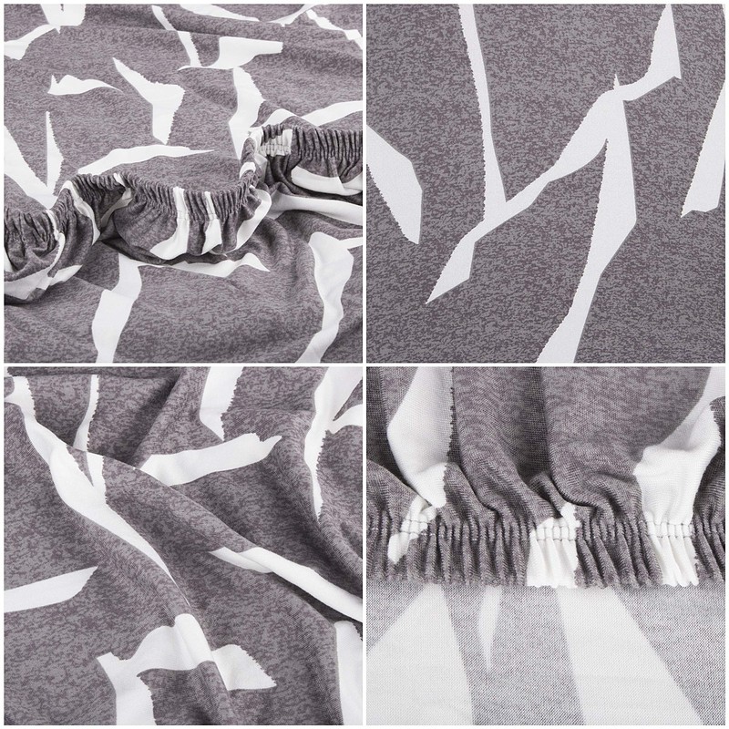 SPRINGOS Universal Chair Cover Stretch Universal Grey/White 38-70 cm